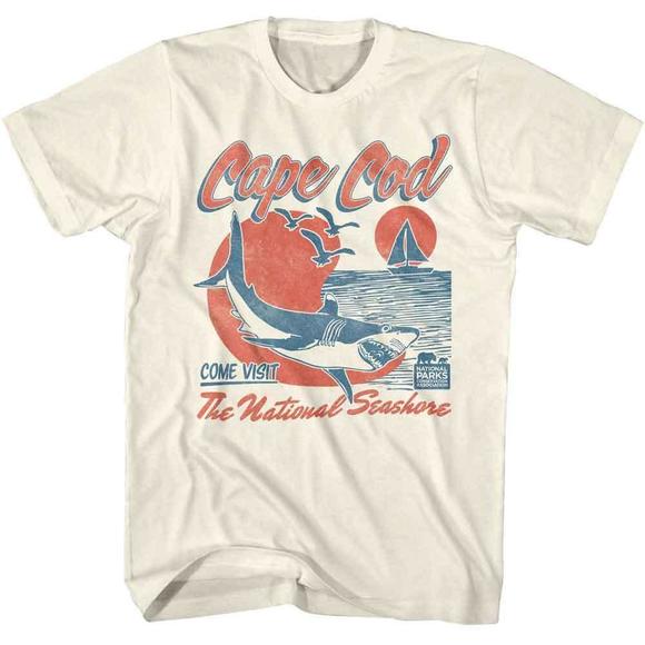 National Parks National Seashore Shark Natural T-Shirt - Picture 1 of 4